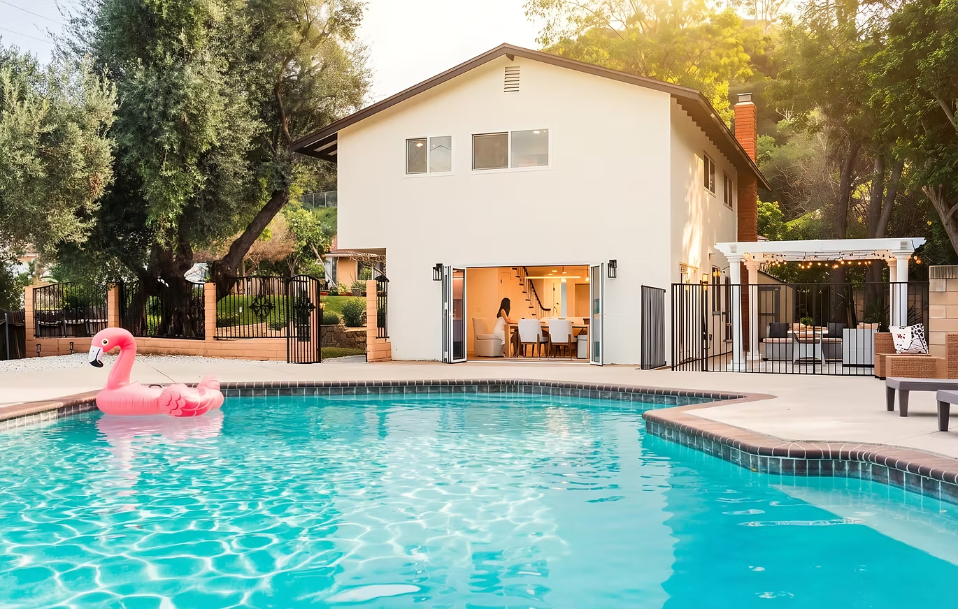 Residential pool house project with outdoor living